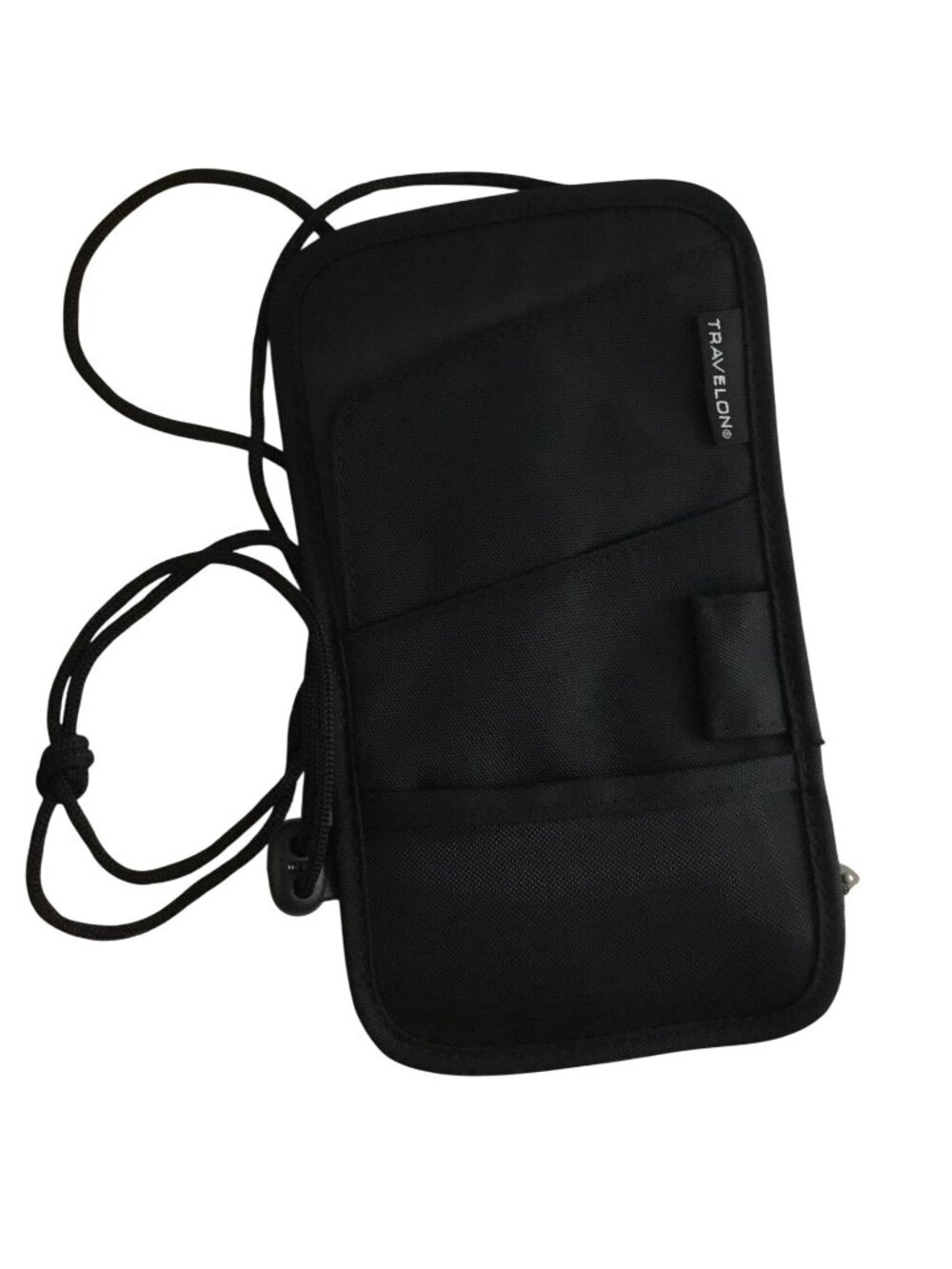Travelon Black Anti-Theft Passport Neck Wallet With Adjustable Strap